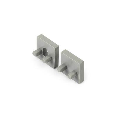 PLASTIC END CAP FLAT XS-LINE STD SET, grau