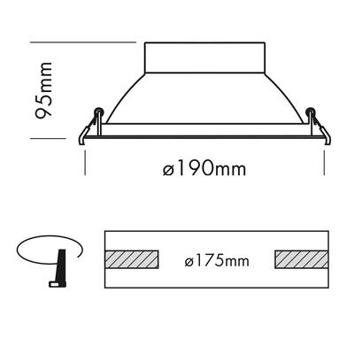 ACTOR M, IP54, 230VAC, weiss, 80°, 3000°K/4000°K, 14/19 Watt