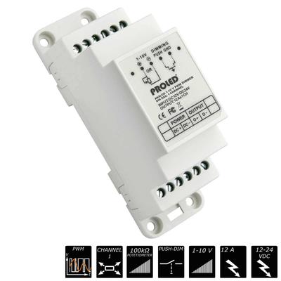 ANALOG 1-10V PWM DIMMER 1x 12A, DIN-Rail