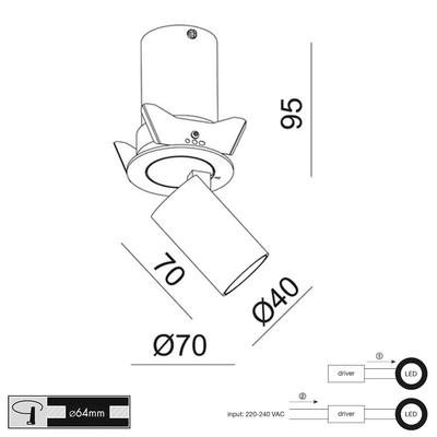 LAVILLA - ASCOT 8W, bronzato, 350mA, 3000°K