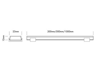 ALU STRIP 100cm MONO SMD, 2G, WW