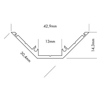 ALU PROFILE C-LINE CORNER silver 3m