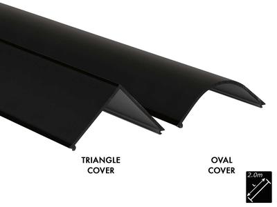 PLASTIC COVER C-LINE TRIANGLE, BLACK, 2m