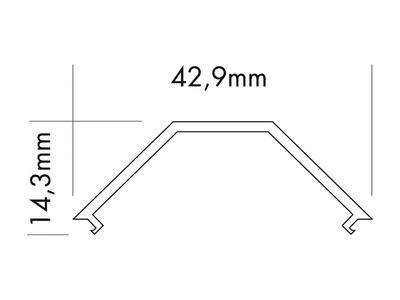 PLASTIC COVER C-LINE TRAPEZIUM, FROST, 3m