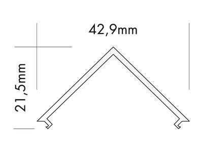 PLASTIC COVER C-LINE TRIANGLE, BLACK, 2m