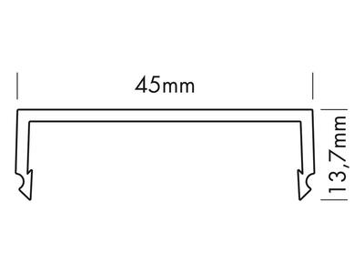 PLASTIC COVER PS-LINE SQUARE, MILKY (OPAL) 2m