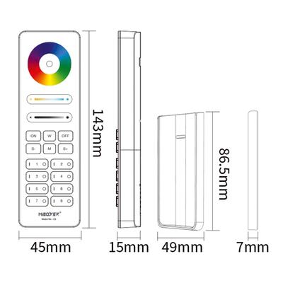 RF-2.4GHz HAND REMOTE CONTROLLER RGB+CCT - 8 ZONEN - BUTTON, black