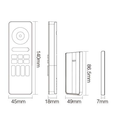 RF-2.4GHz HAND REMOTE CONTROLLER RGB+CCT - 4 ZONEN - BUTTON, black