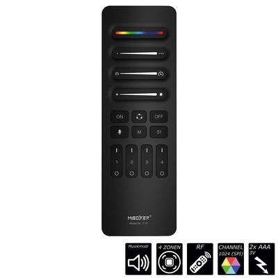 RF-2.4GHz HAND SPI-SENDER - 4 ZONE, MUSICMODI, schwarz