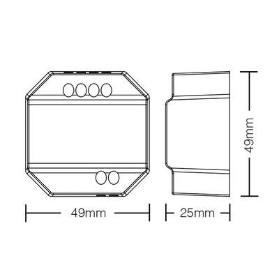 RF-2.4GHz WALL SENDER RGB+CCT - 1 ZONEN - 230AC- PUSH