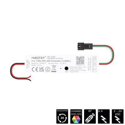 RF-2.4GHz SPI CONTROLLER 3-IN-1, SINGLE / RGB / RGBW, 2048 Pixel, MINI