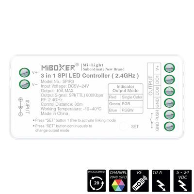 RF-2.4GHz SPI CONTROLLER 3-IN-1, SINGLE / RGB / RGBW, 2048 Pixel