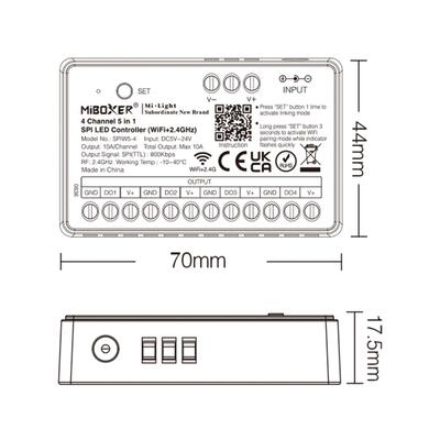 RF-2.4GHz+WiFi SPI 4-ZONEN CONTROLLER 5-IN-1, SINGLE / CCT / RGB / RGBW / RGBCCT, 3072 Pixel