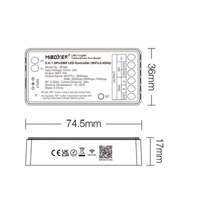RF-2.4GHz+WiFi SPI/DMX CONTROLLER 5-IN-1, SINGLE / CCT / RGB / RGBW / RGBCCT, 1024 Pixel