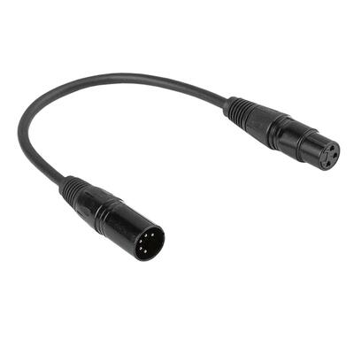 DMX ADAPTER KABEL, XLR 5-POL männlich zu 3-POL weiblich, 0,3m