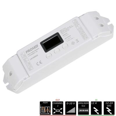 DMX PWM DIMMER 2G 1x 12A und 0-10VDC