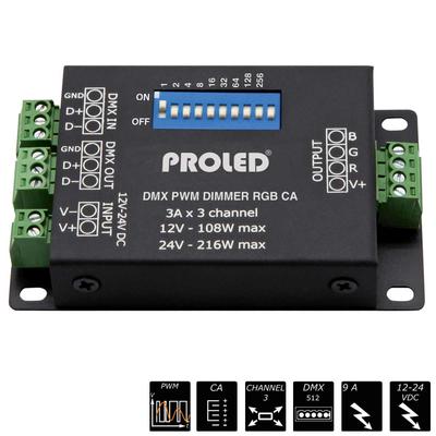 DMX PWM DIMMER RGB 3x 3A (*CA)