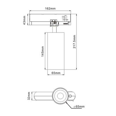 DRUM 3PH 10W - 20W, 230VAC, 36°, weiss, 3000°K