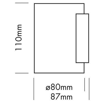 DRUM WALL IP, 6W, schwarz, 230 VAC, 3000°K