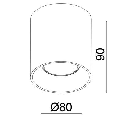 VISION - DRUM, GU10, schwarz, 230VAC, 3000°K