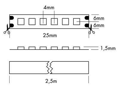 FLEX STRIP 1200 HE+ MONO 2G NW 2.5m