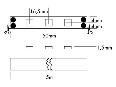 FLEX STRIP 300 MONO 12VDC CW 5m