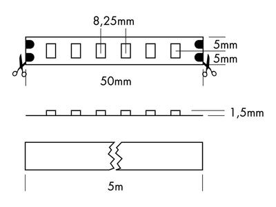 FLEX STRIP 800-95 EXTRA BRIGHT MONO 2G NW 5m