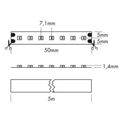 FLEX STRIP DIM-TO-WARM 1400, 3G 2400-3000°K, 5m