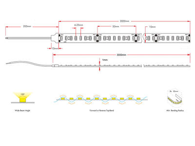 FLEX STRIP HEHB-1200 MONO 36W SWW 3m 