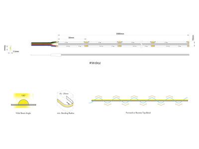 FLEX STRIP HP-COB RGB 50mm - 24V, 15W, 5m