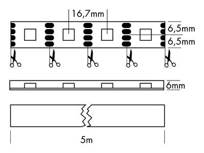 FLEX STRIP IP65 DIGITAL RGB 60 SEG - P60 - 5V, 5m