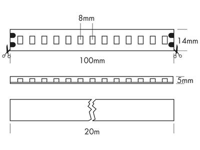 FLEX STRIP IP65 Xtend MONO, 48VDC, NW 20m