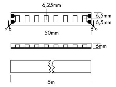 FLEX STRIP IP68 800 HE+ MONO WW 5m 