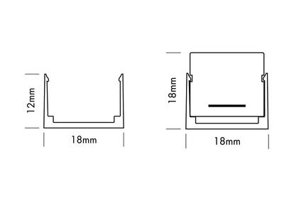 ALU PROFIL für FLEXSTRIP OPAL SIDE VIEW 2m