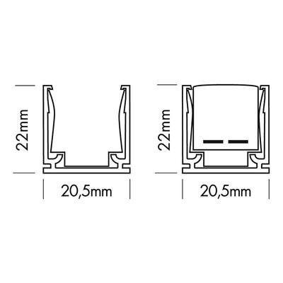 ALU PROFIL SIDE VIEW mit Halteclips 2m