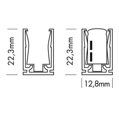 ALU PROFIL THIN mit Halteclips 2m