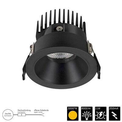 DOWNLIGHT FLEXIO FIXED, schwarz > schwarz, 18°, WW