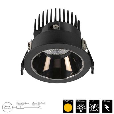 DOWNLIGHT FLEXIO FIXED, schwarz > chrom-schwarz, 18°, WW