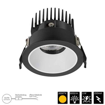 DOWNLIGHT FLEXIO FIXED, schwarz > weiss, 50°, WW