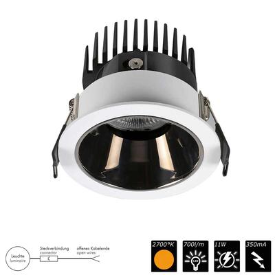 DOWNLIGHT FLEXIO FIXED, weiss > chrom-schwarz, 25°, SWW