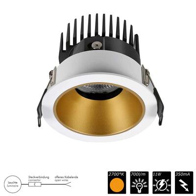 DOWNLIGHT FLEXIO FIXED, weiss > gold, 35°, SWW