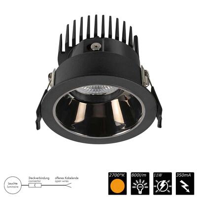 DOWNLIGHT FLEXIO SWIVEL, schwarz > chrom-schwarz, 25°, SWW