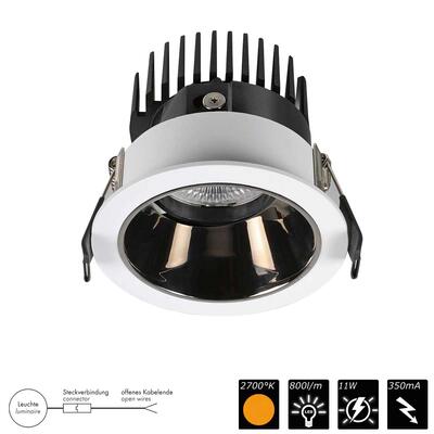 DOWNLIGHT FLEXIO SWIVEL, weiss > chrom-schwarz, 18°, SWW