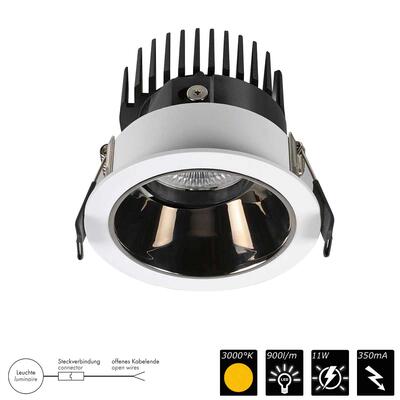 DOWNLIGHT FLEXIO SWIVEL, weiss > chrom-schwarz, 35°, WW