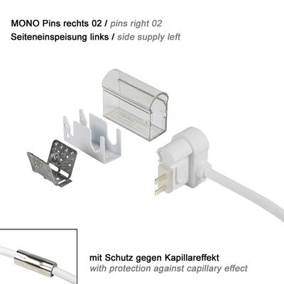 ANSCHLUSSKABEL Seiteneinspeisung links, Pins rechts 02 IP67 auf offenes Kabelende PRO MONO