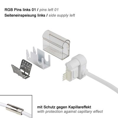 ANSCHLUSSKABEL Seiteneinspeisung links, Pins links 01 IP67 auf offenes Kabelende PRO RGB