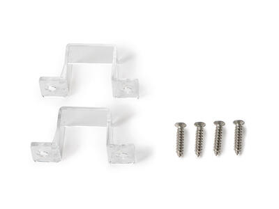 MOUNTING BRACKET SET for FLEX STRIP WALL (2 pce), clear