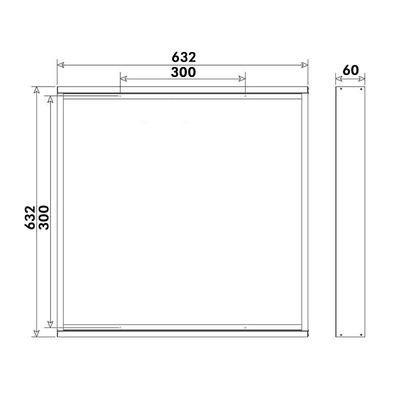 DECKENAUFBAU-MONTAGERAHMEN 625x625mm für INFINITY PANEL, weiss