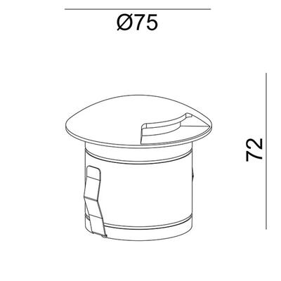 HORIZON MEDIUM SIDEVIEW-02, IP67, 3W 230VAC, schwarz, 3000°