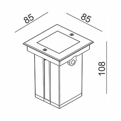 INGROUND HORIZON MINI SQUARE GU10, IP67, 6W, 3000°